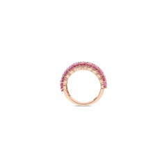 2.59 Carats Pink Sapphire, Ruby 2.64 Carats & Diamond In 18 Karat Rose Gold