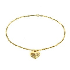 Chopard Happy Floating Diamond Love Heart Pendant Necklace in 18 Carat Gold
