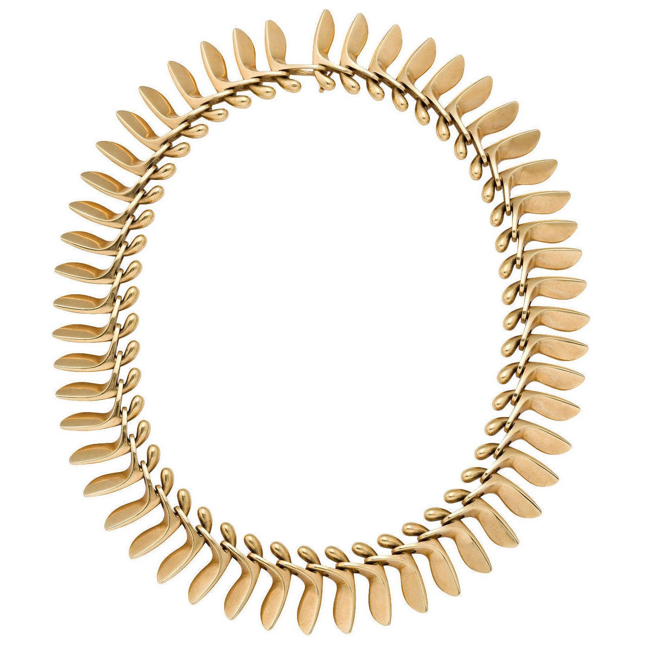 Georg Jensen Gold Necklace Designed by Bent Gabrielsen