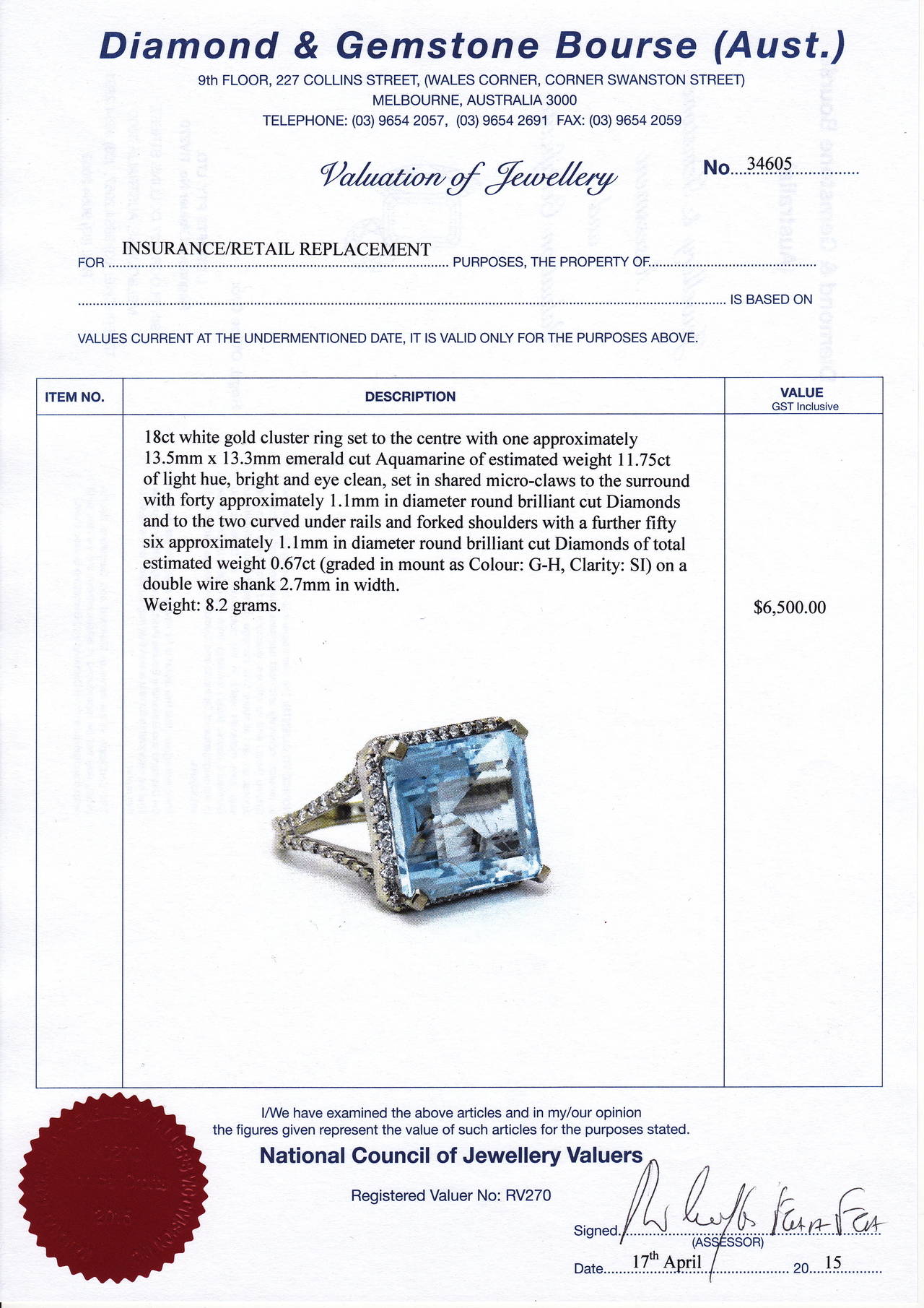 Women's or Men's 11 Carat Square Cut Aquamarine and Diamond Ring Set in White Gold For Sale