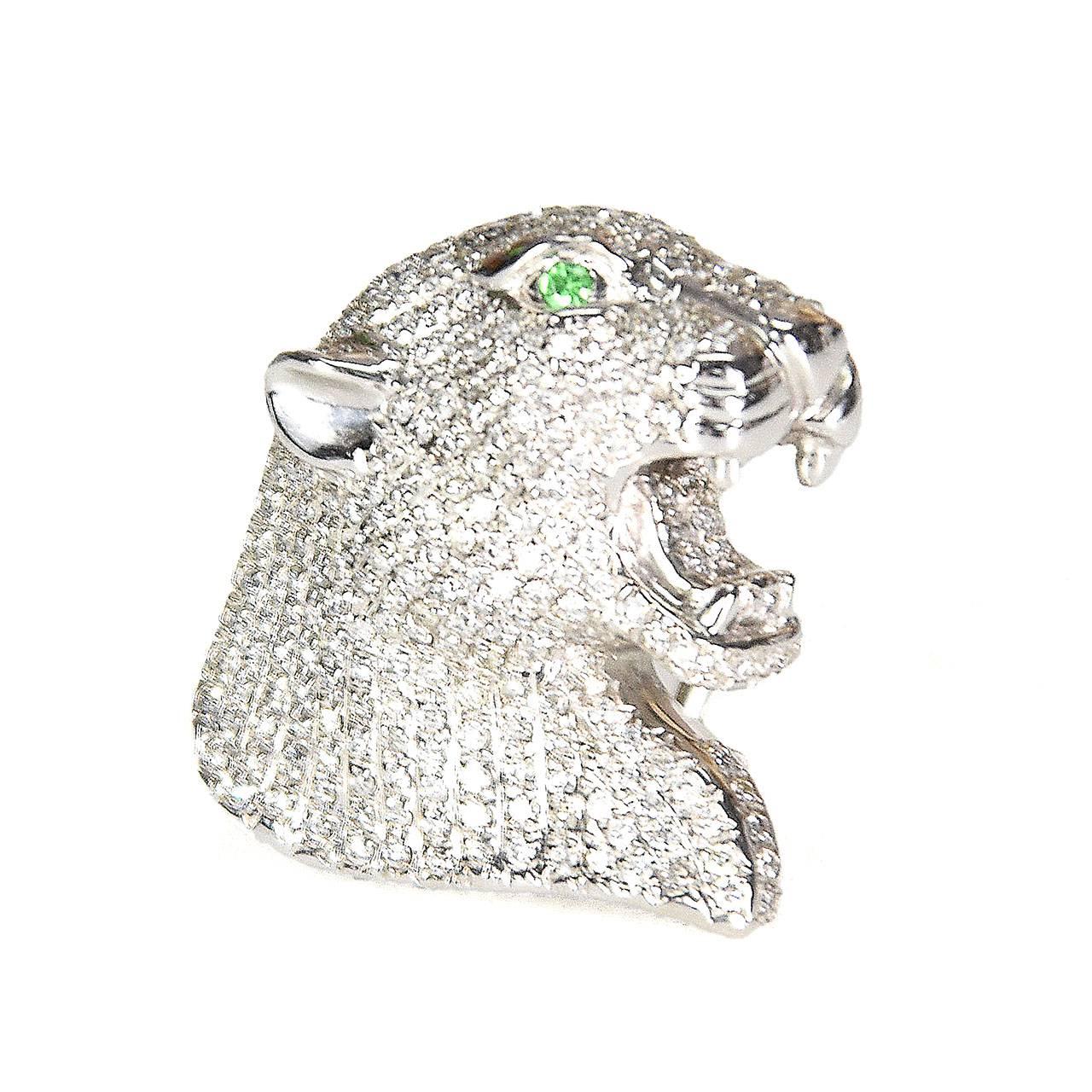 Cartier-Style Panther Diamond Encrusted Earrings In New Condition In Malvern, Victoria