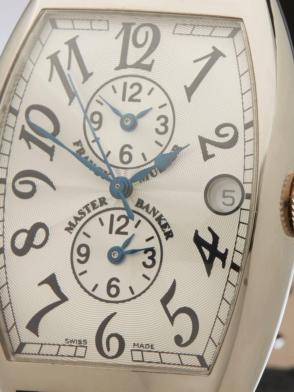 Franck Muller White Gold Master Banker Automatic Wristwatch In Excellent Condition In Bishop's Stortford, Hertfordshire