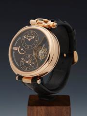 Bovet Rose Gold Orbis Mundi Tourbillon Amadeo Wristwatch Ref AIOM505