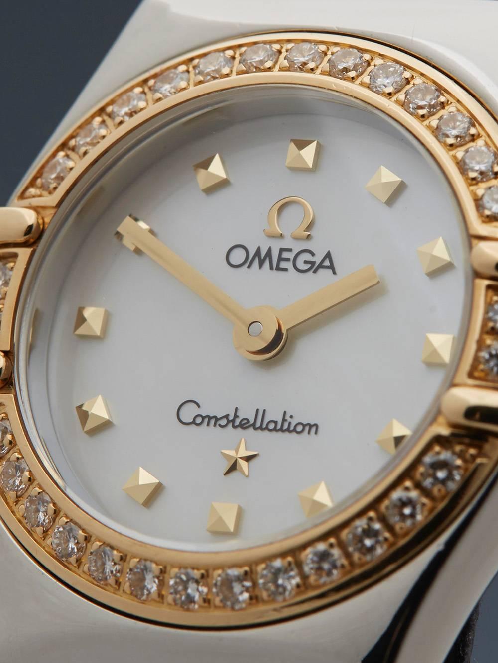 Omega Lady's Yellow Gold Stainless Steel Constellation Quartz Wristwatch In Excellent Condition In Bishop's Stortford, Hertfordshire