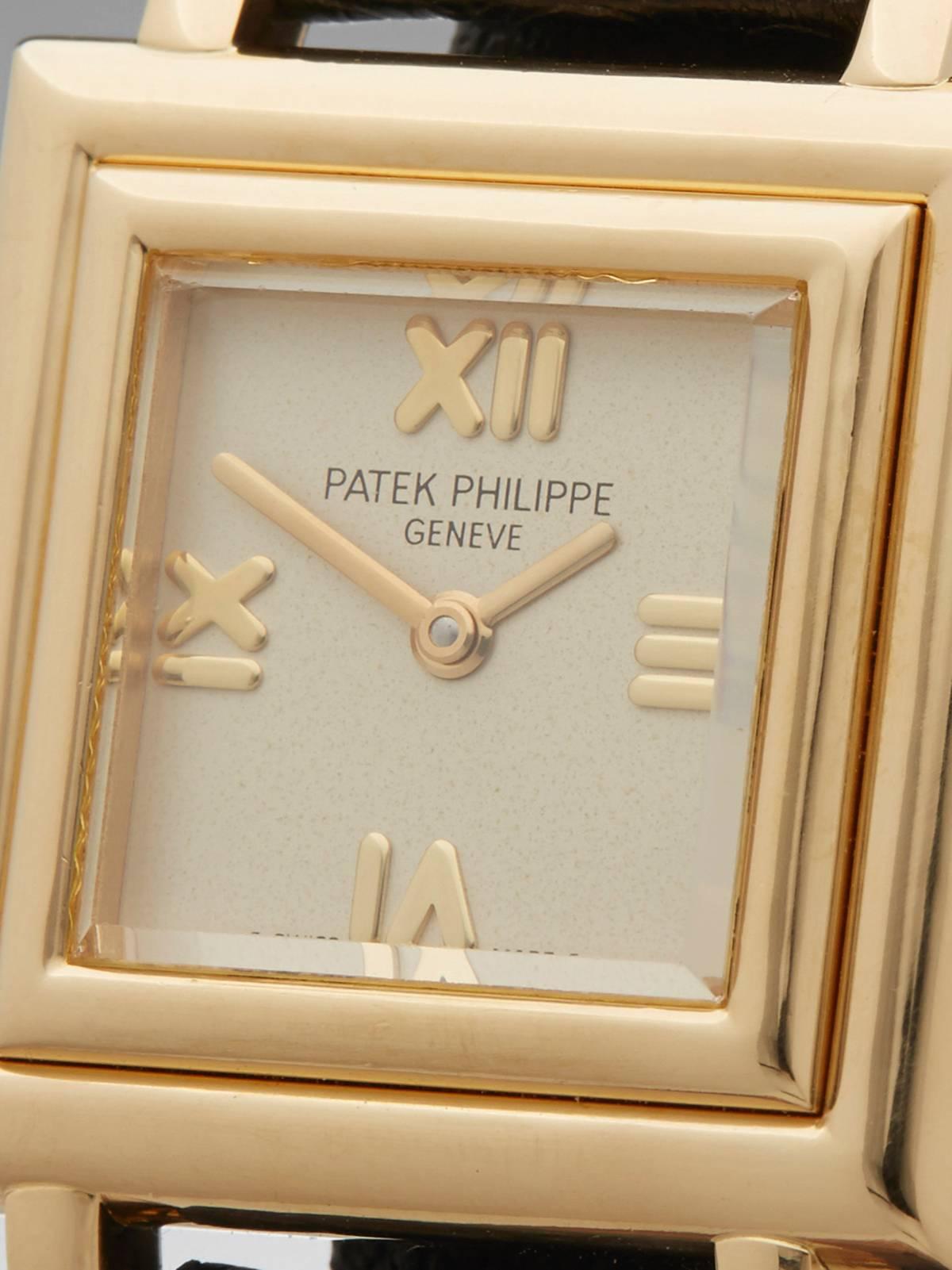 Patek Philippe Lady's Yellow Gold Gondolo Quartz Wristwatch In Excellent Condition In Bishop's Stortford, Hertfordshire