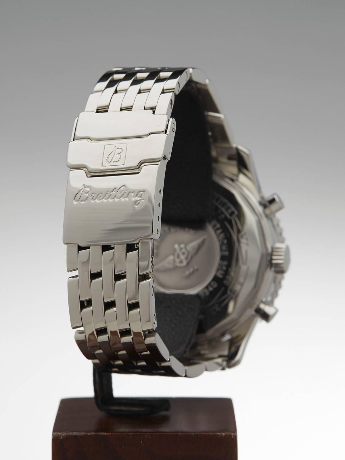 Breitling Navitimer Montbrillant Olympus Mondphase Chronograph SS Armbanduhr für Damen oder Herren