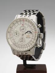 Breitling Navitimer Montbrillant Olympus Moonphase Chronograph SS Wristwatch