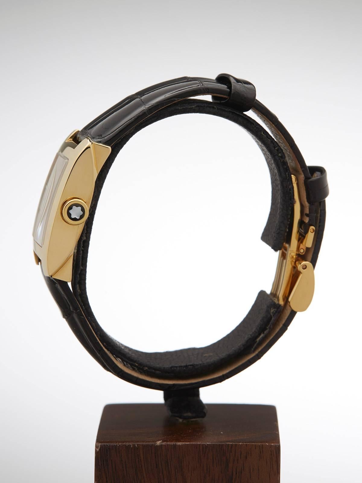 Women's Montblanc Lady's Yellow Gold Profile Quartz Wristwatch