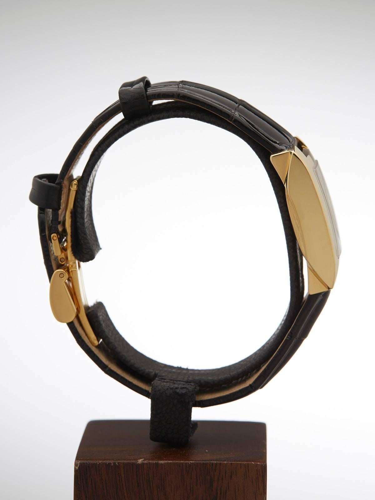 Montblanc Lady's Yellow Gold Profile Quartz Wristwatch 1