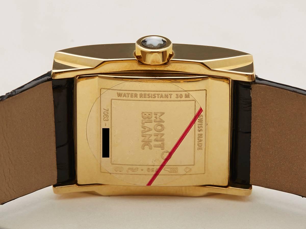 Montblanc Lady's Yellow Gold Profile Quartz Wristwatch 3