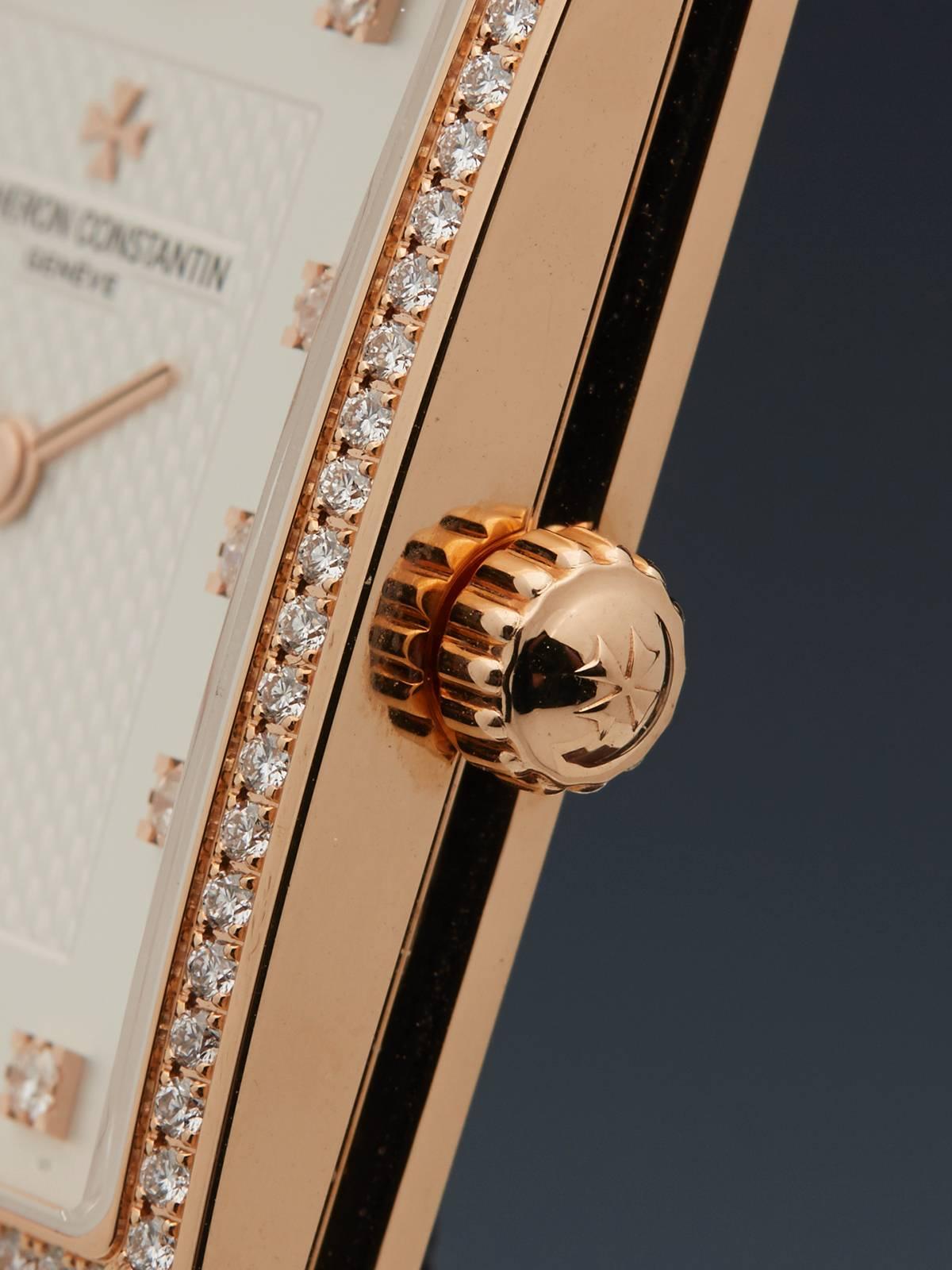 Women's Vacheron & Constantin Rose Gold Diamonds Patrimony Traditionnelle Wristwatch