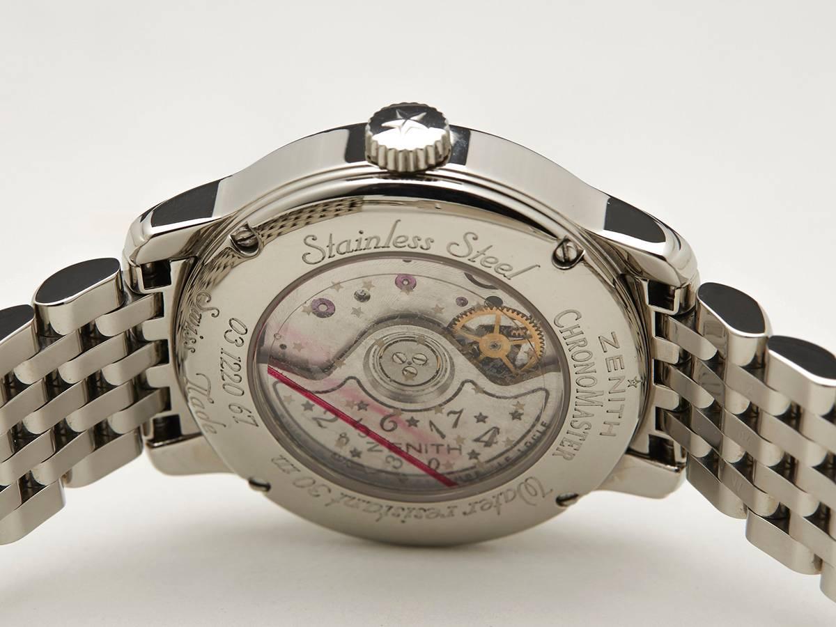 Zenith Lady's Stainless Steel Elite Chronomaster Automatic Wristwatch 4