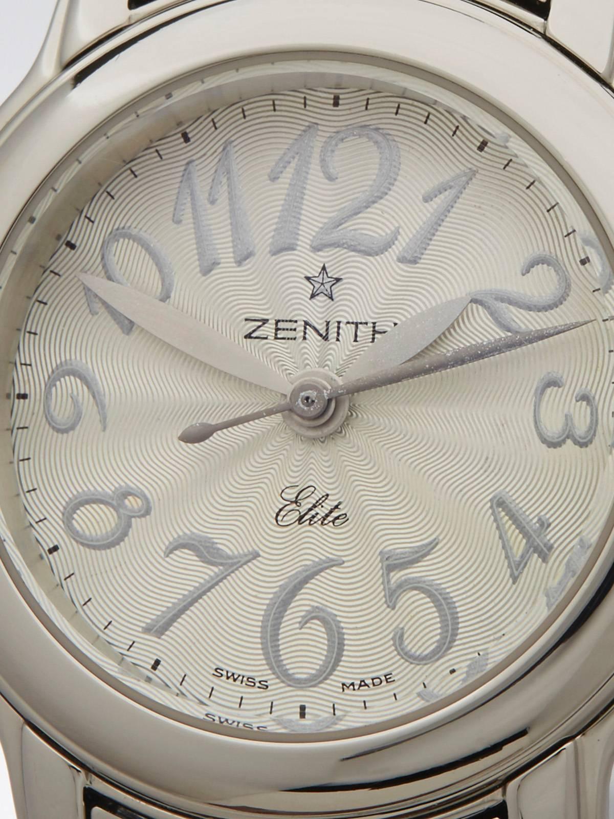 Zenith Lady's Stainless Steel Elite Chronomaster Automatic Wristwatch In Excellent Condition In Bishop's Stortford, Hertfordshire