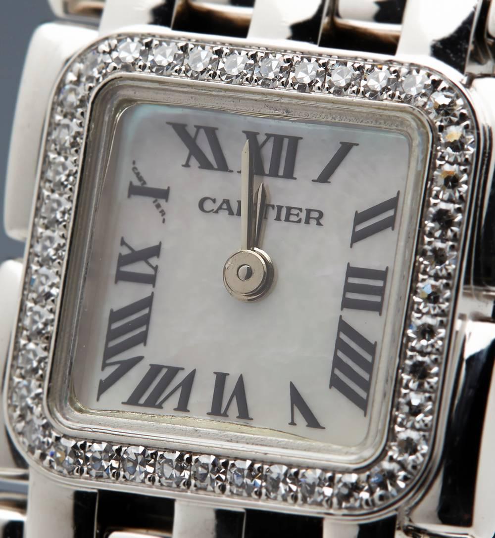 Cartier Lady's White Gold Diamonds Panthere Ruban Quartz Wristwatch In Excellent Condition In Bishop's Stortford, Hertfordshire