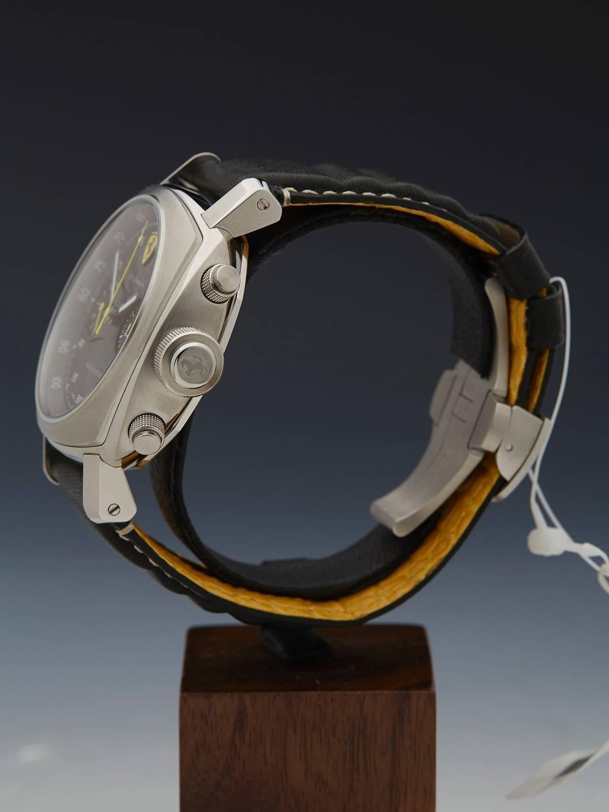 Panerai Stainless Steel Ferrari Flyback Chronograph Automatic Wristwatch 1
