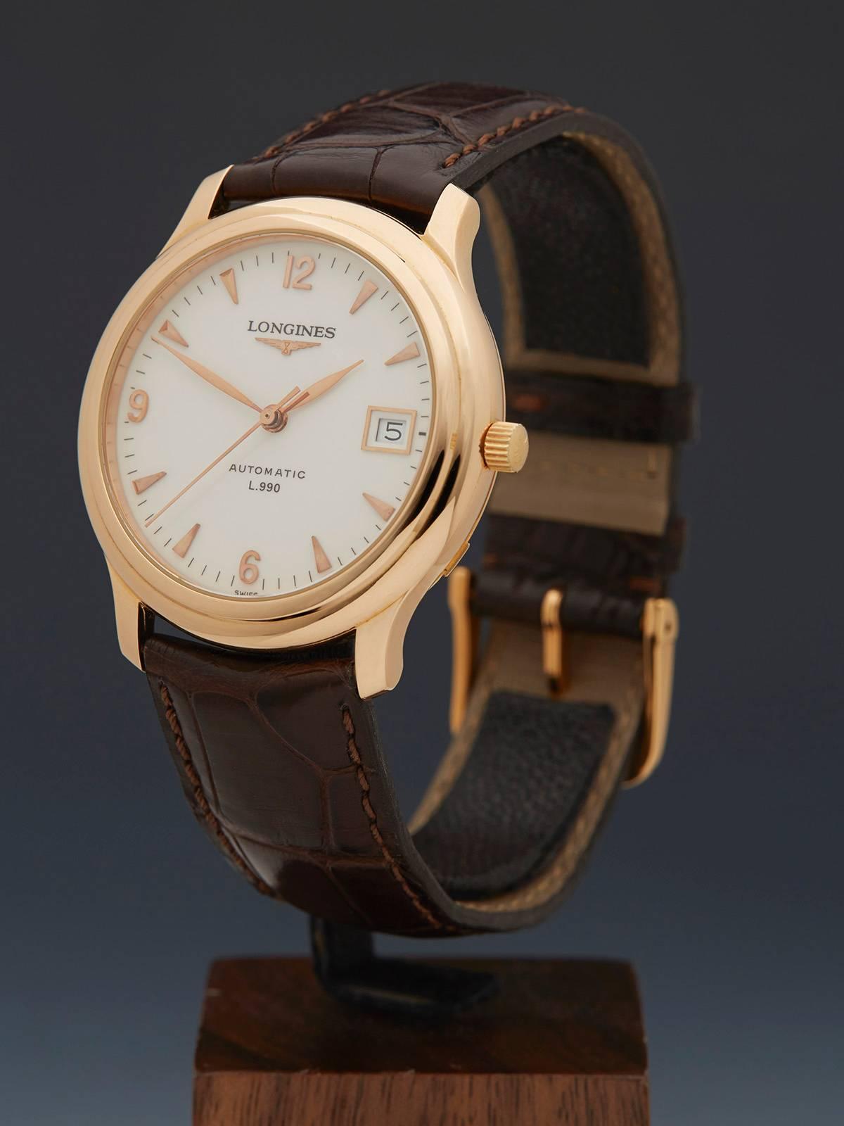 Specifications

Movement: Automatic
Case: 18k Rose Gold 
Case Diameter: 38mm 
Dial: White 
Bracelet: Brown Alligator Leather 
Strap Length: Adjustable up to 20cm 
Strap Width: At Case - 20mm/At Buckle - 18mm 
Buckle: 18k Rose Tang 
Glass: