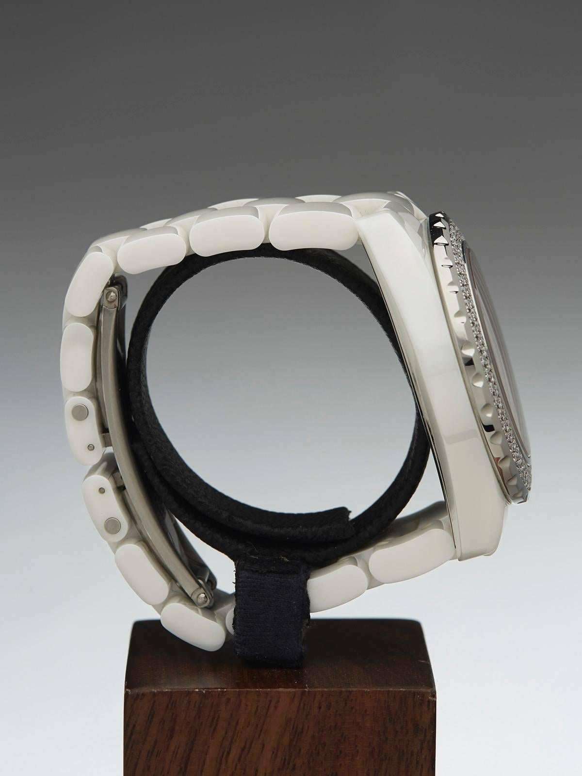 Chanel Lady's J12 Stainless Steel Diamond Automatic Wristwatch Ref H0969 2