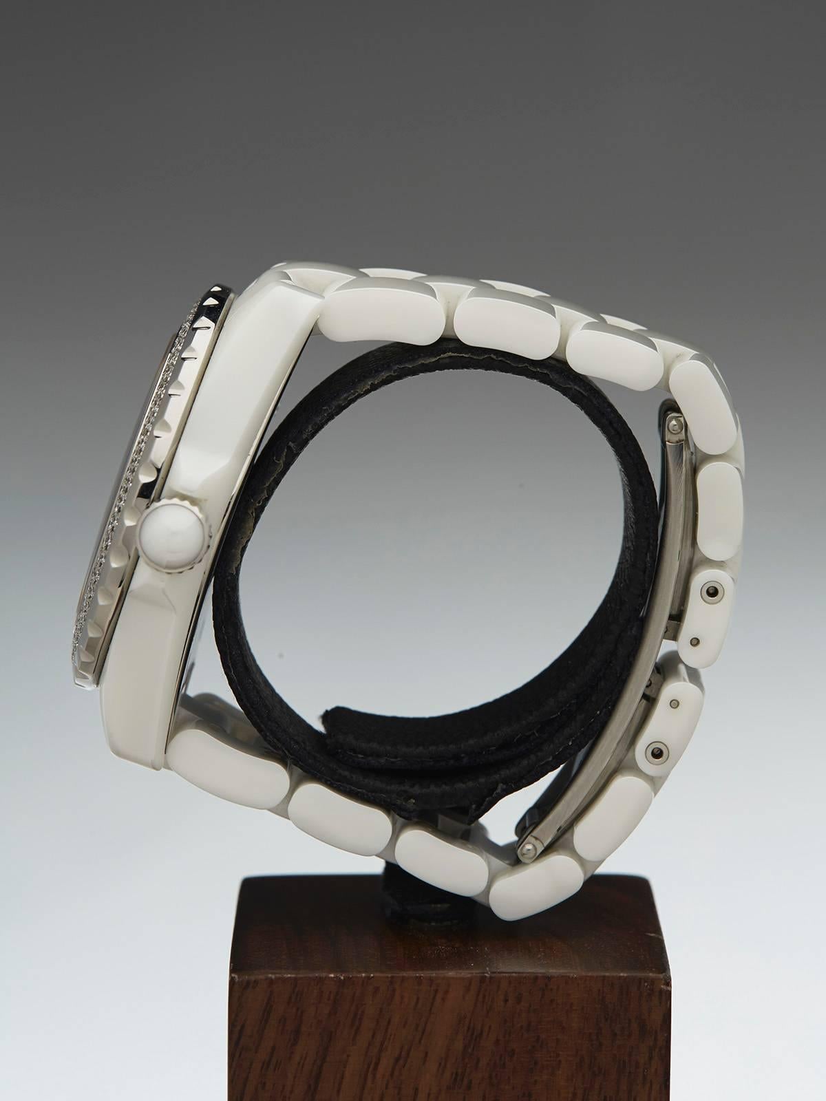 Chanel Lady's J12 Stainless Steel Diamond Automatic Wristwatch Ref H0969 1