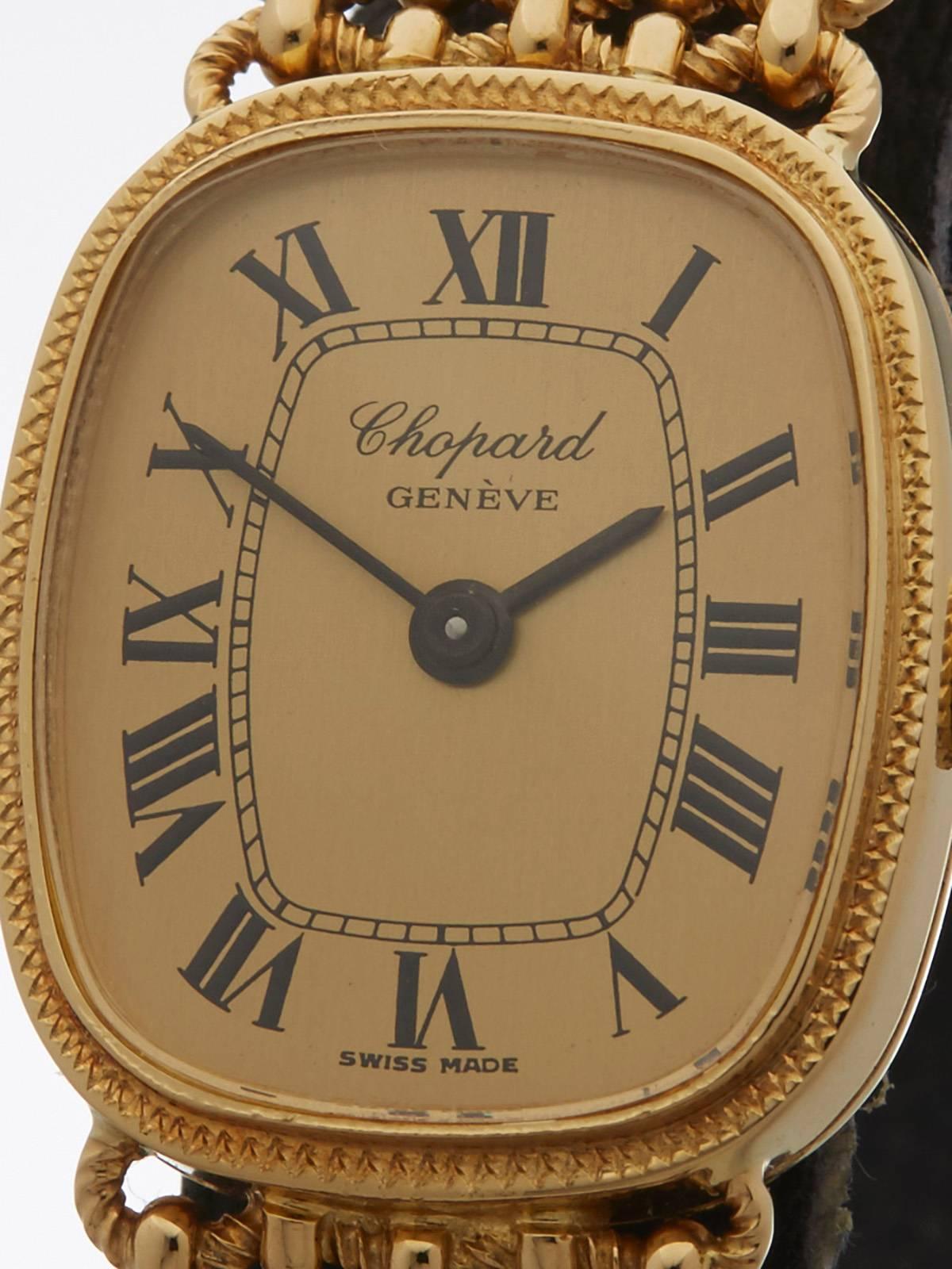Chopard ladies Yellow Gold Mechanical wind Wristwatch In New Condition In Bishop's Stortford, Hertfordshire