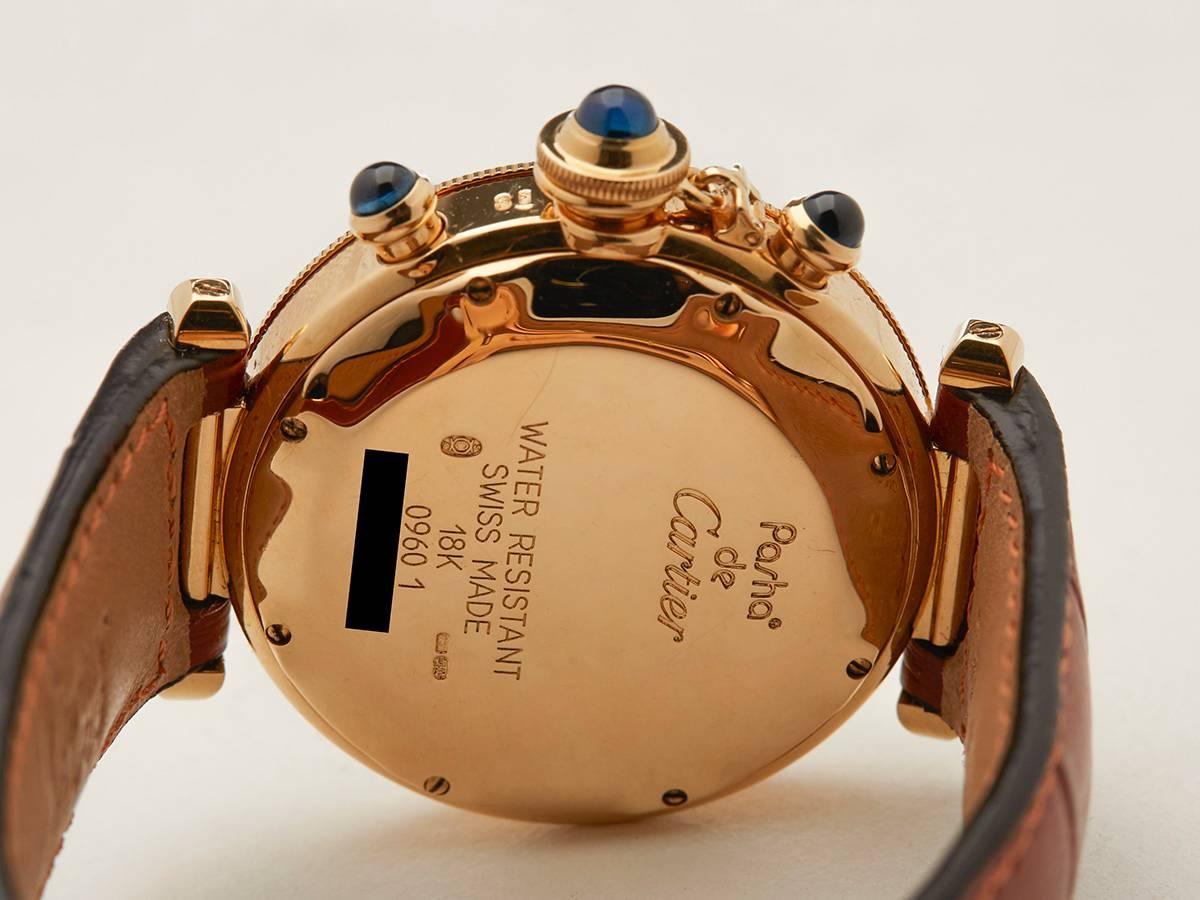 Cartier Pasha Yellow Gold chronograph 150th Anniversary Quartz Wristwatch 2