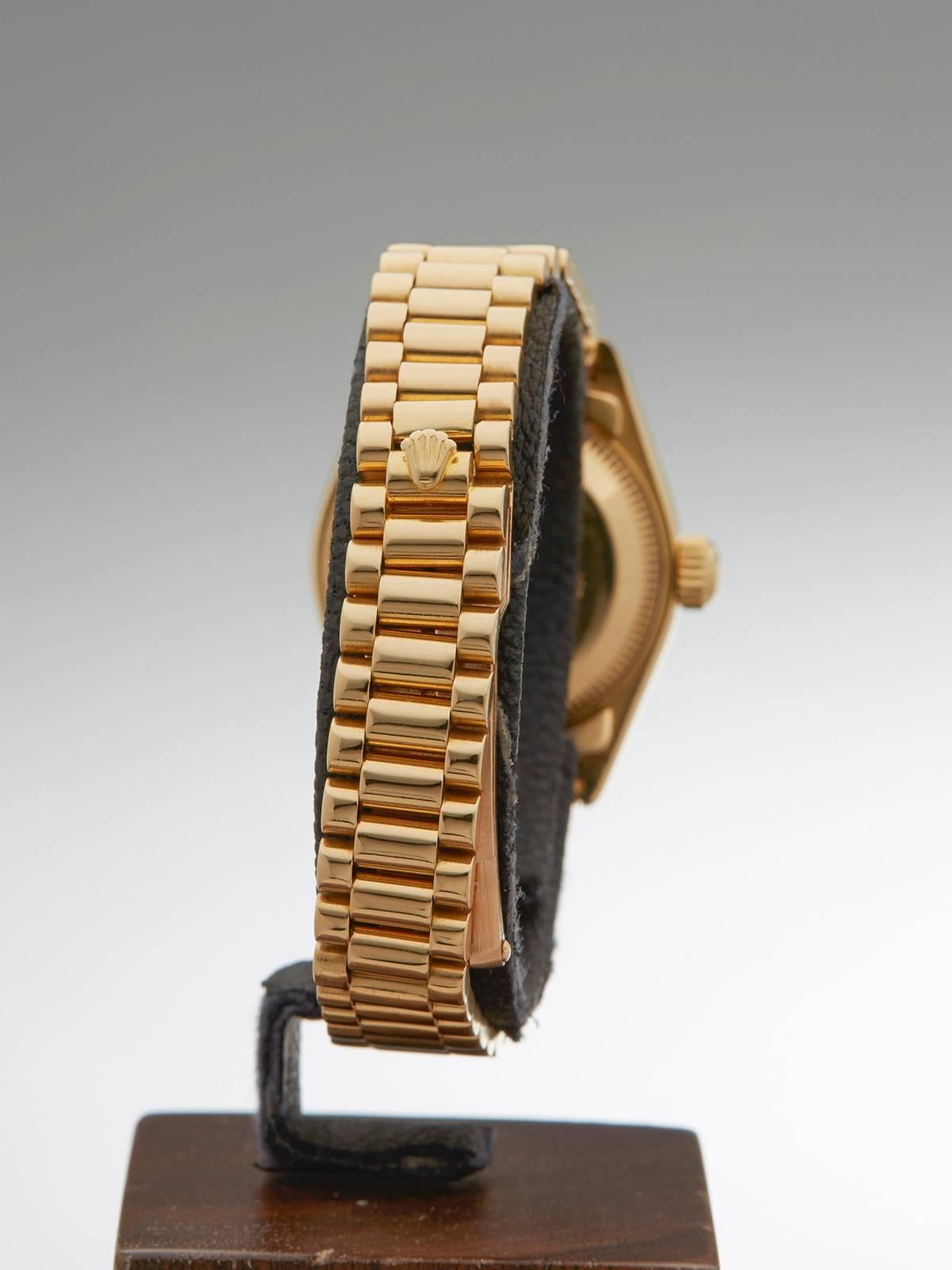  Rolex Ladies Yellow Gold Datejust Automatic Wristwatch 3