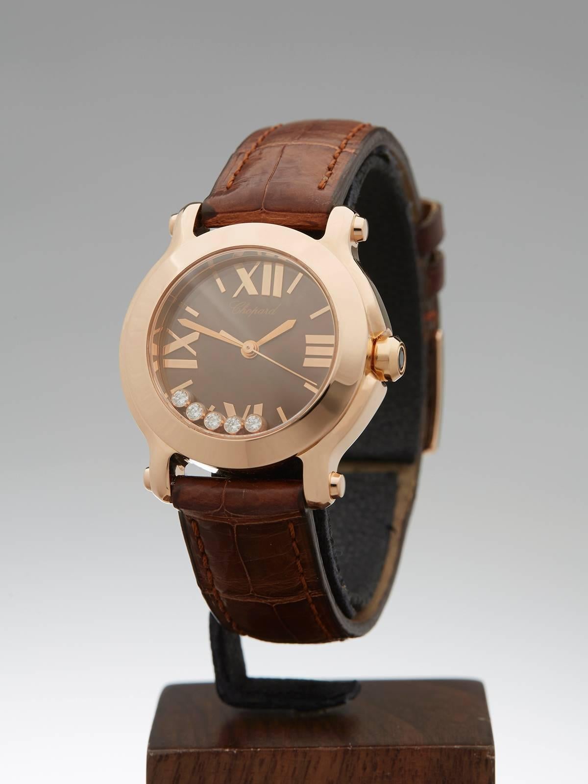Chopard Rose Gold Happy Sport Quartz Wristwatch 1