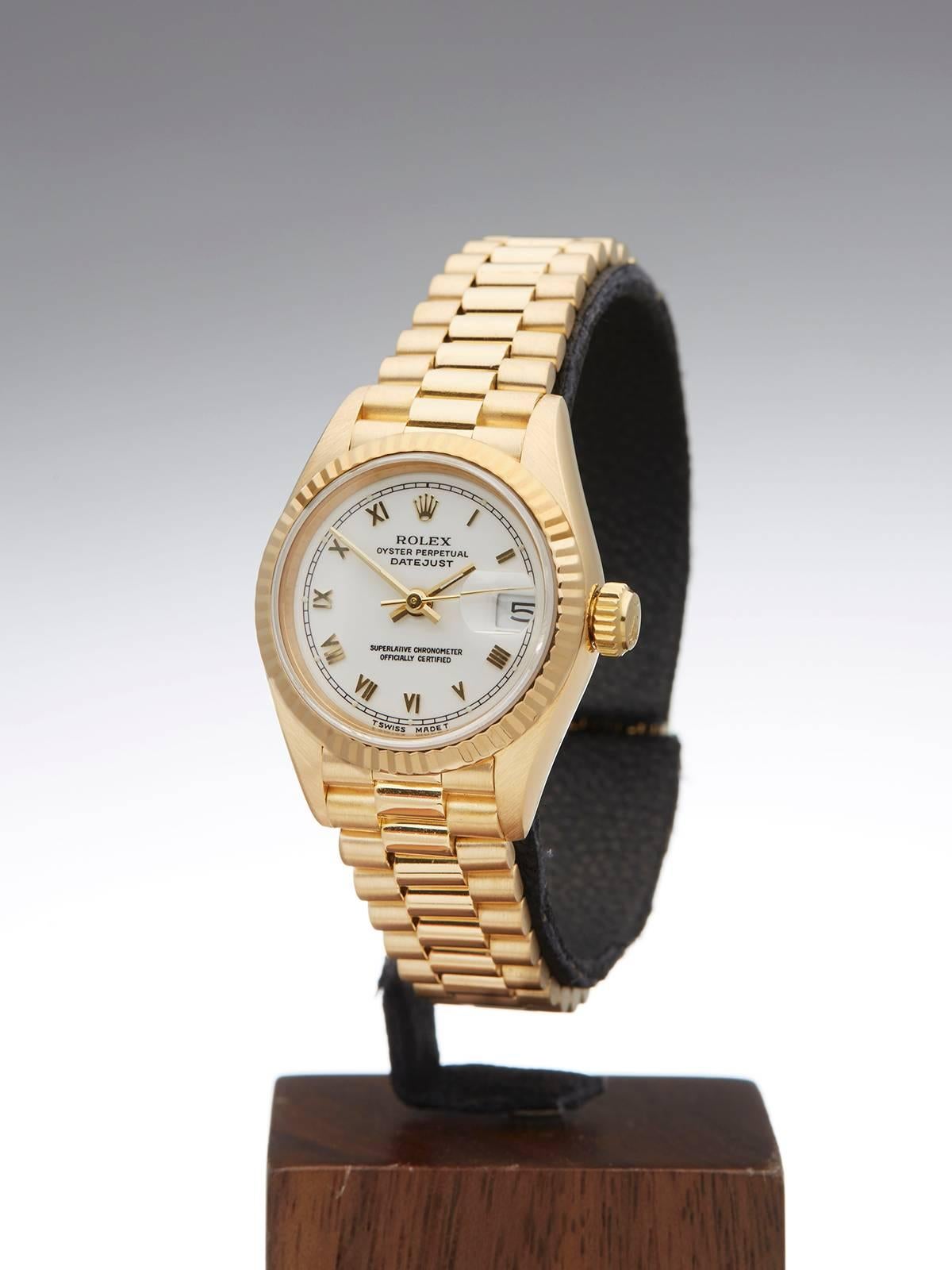 Women's Rolex ladies Yellow Gold Datejust AutomaticWristwatch