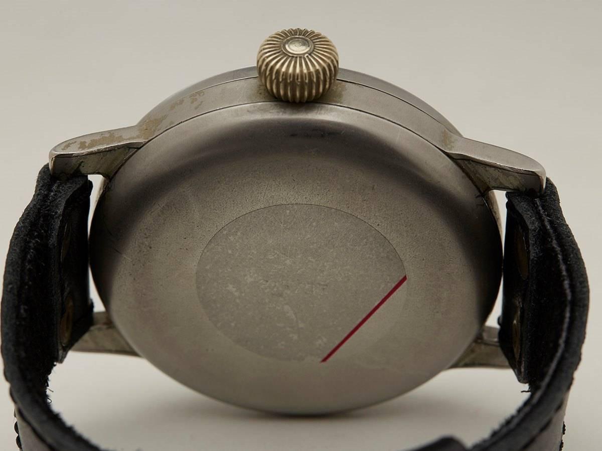 A.Lange & Sohne Stainless Steel Mechanical Wind Luftwaffe Wristwatch 2