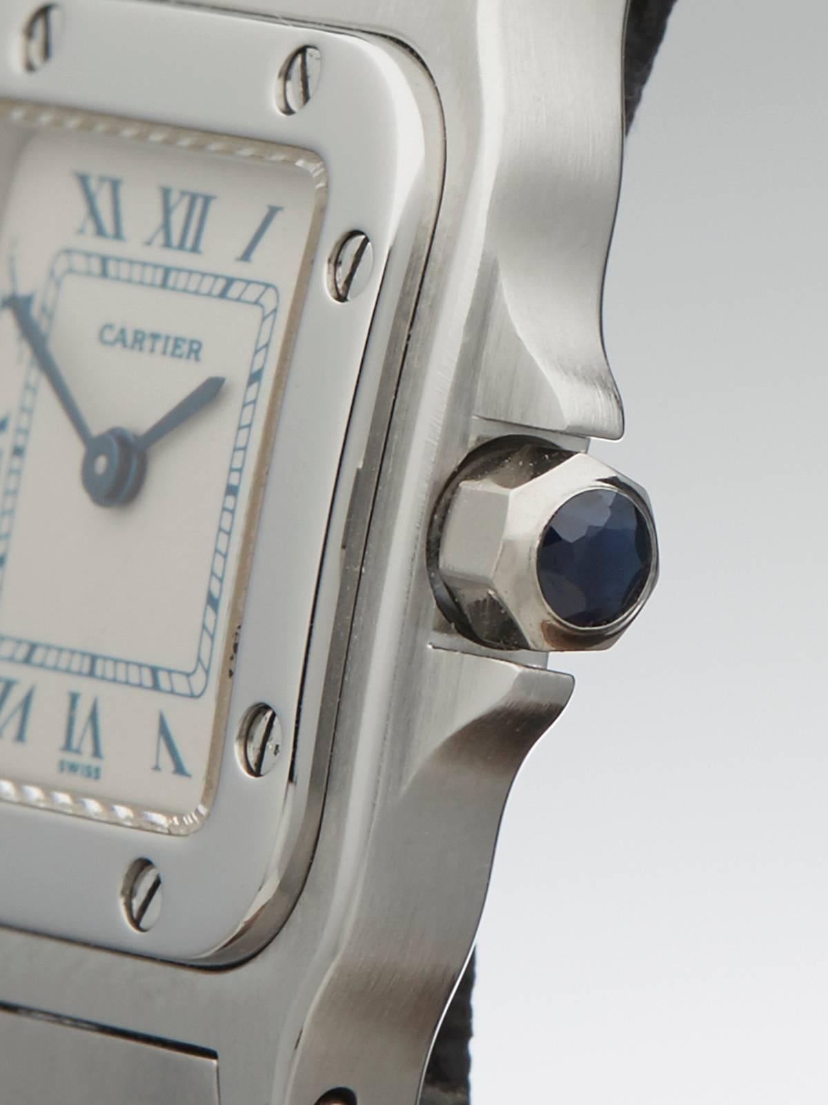 Cartier Ladies Stainless Steel Santos Quartz Wristwatch  In New Condition In Bishop's Stortford, Hertfordshire