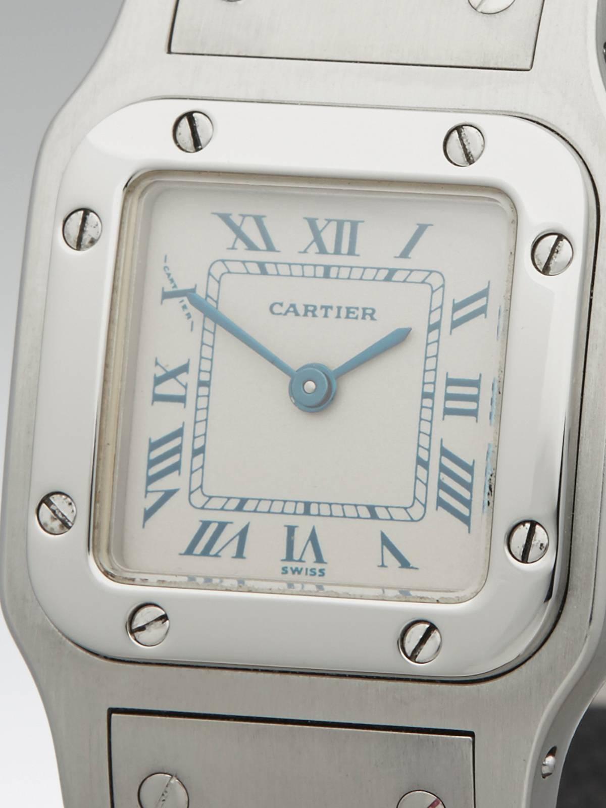 Women's Cartier Ladies Stainless Steel Santos Quartz Wristwatch 