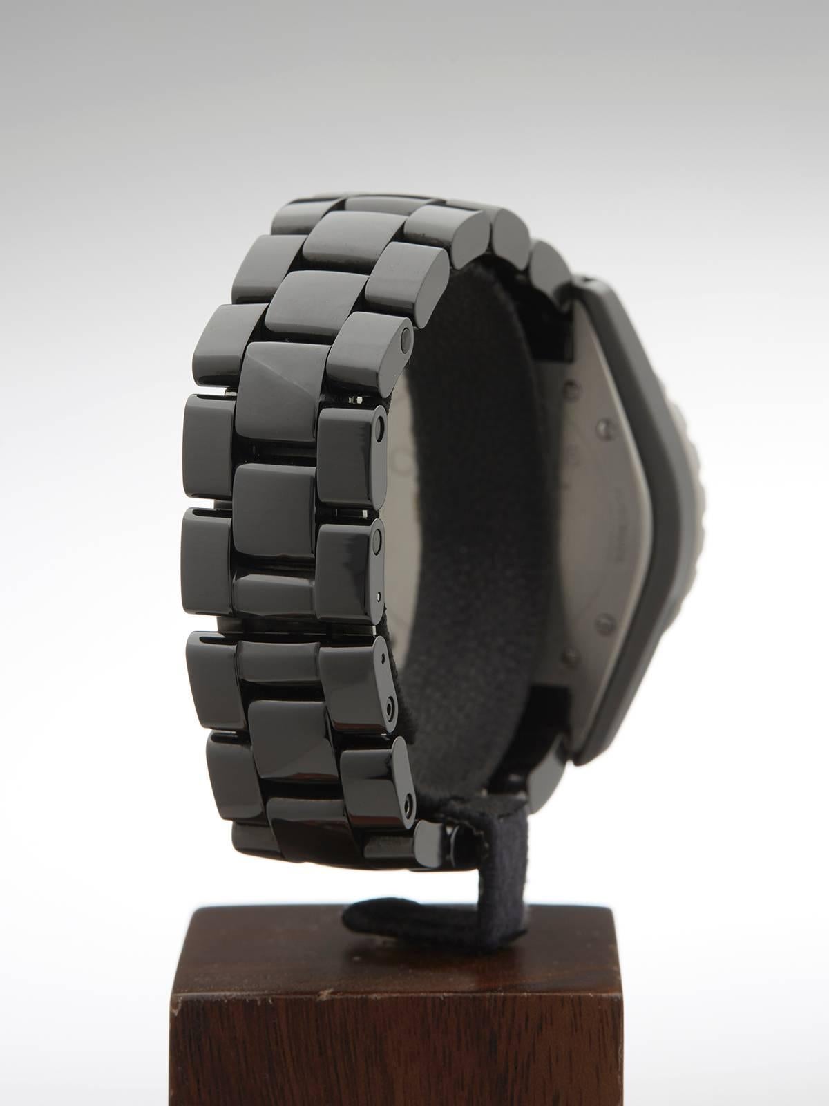 Women's Chanel Ceramic Diamond Dial J12 Automatic Wristwatch H1757