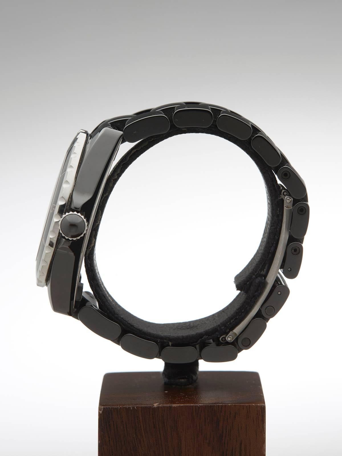 Chanel Ceramic Diamond Dial J12 Automatic Wristwatch H1757 2