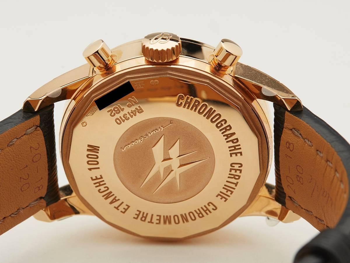 Breitling Rose Gold Transocean Chronograph Automatic Wristwatch 4