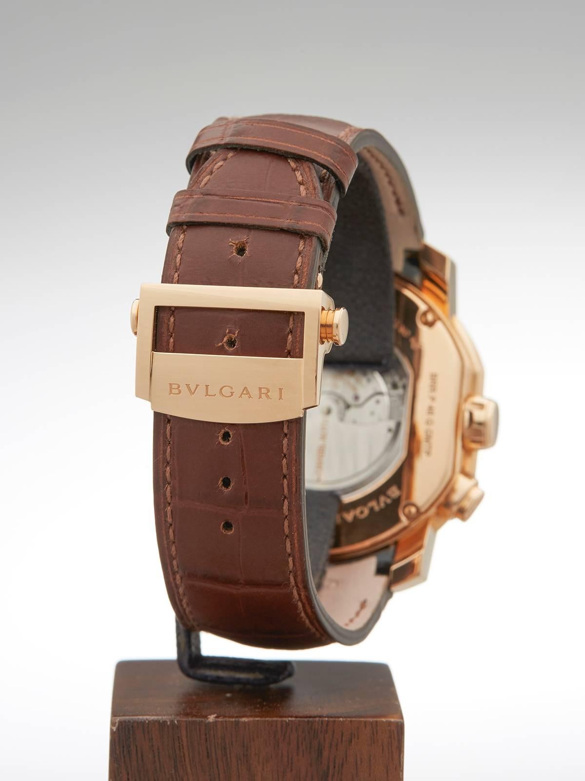 Women's or Men's Bulgari Rose Gold Papillon Voyager Ltd Ed Daniel Roth Automatic Wristwatch