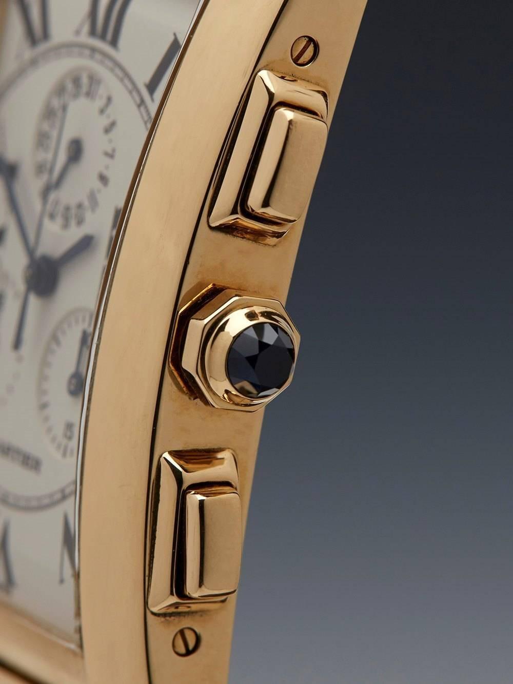 Cartier Yellow Gold Tank Americaine chronograph Quartz Wristwatch  1