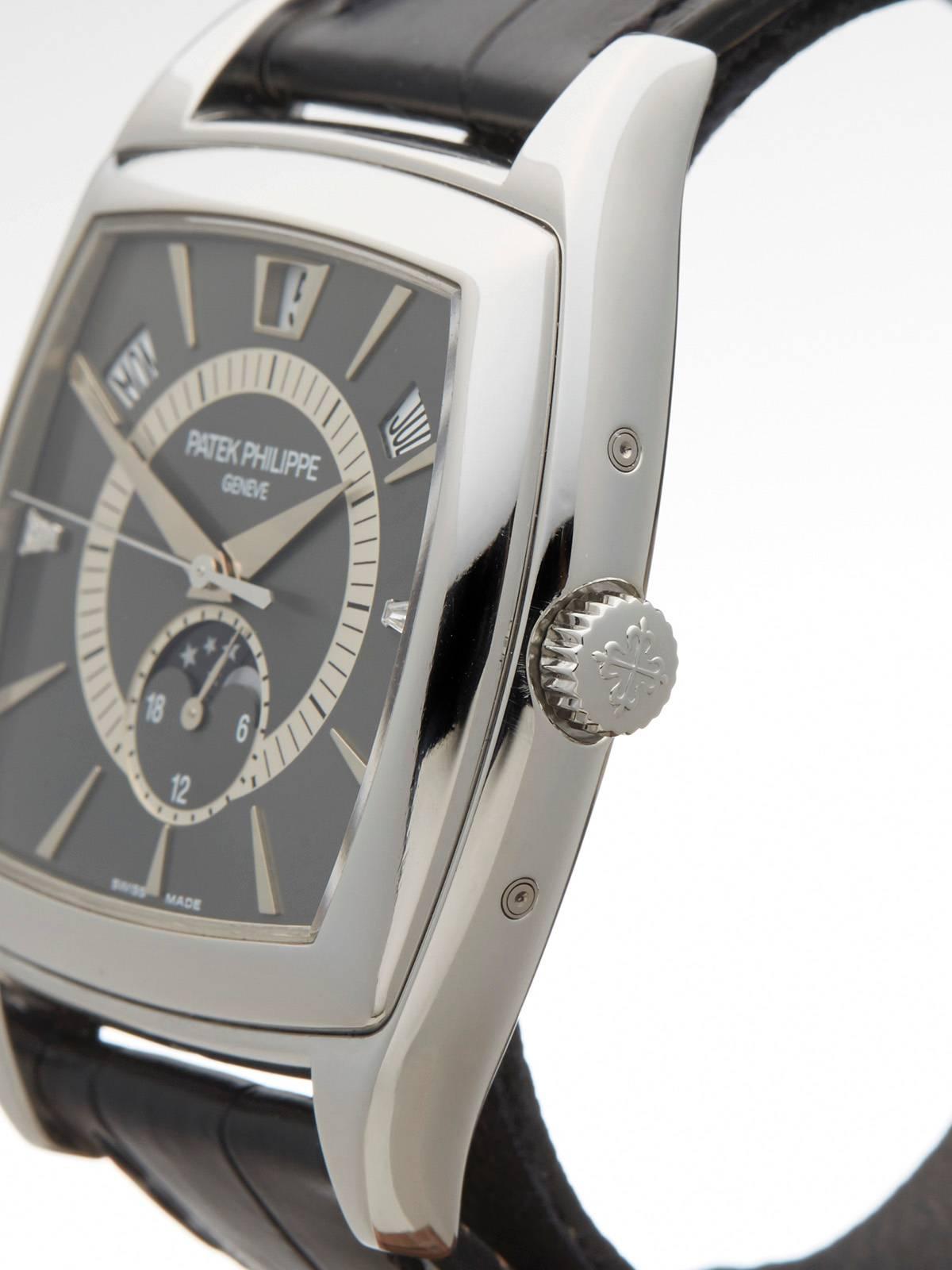 Men's Patek Philippe Platinum Gondolo annual calendar Automatic Wristwatch Ref 5135P 