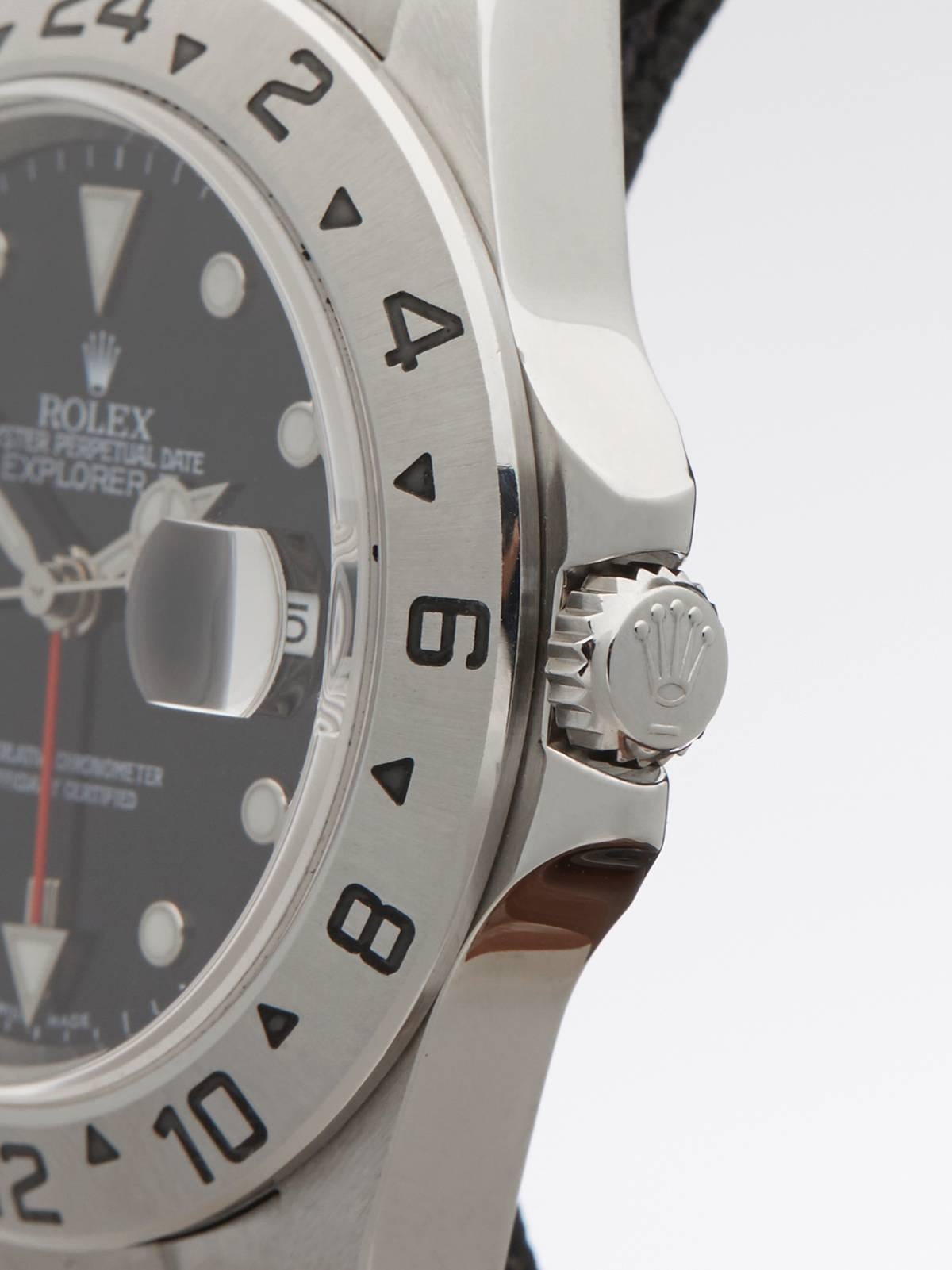Rolex Stainless Steel Explorer II Automatic Wristwatch Ref 16570  In New Condition In Bishop's Stortford, Hertfordshire