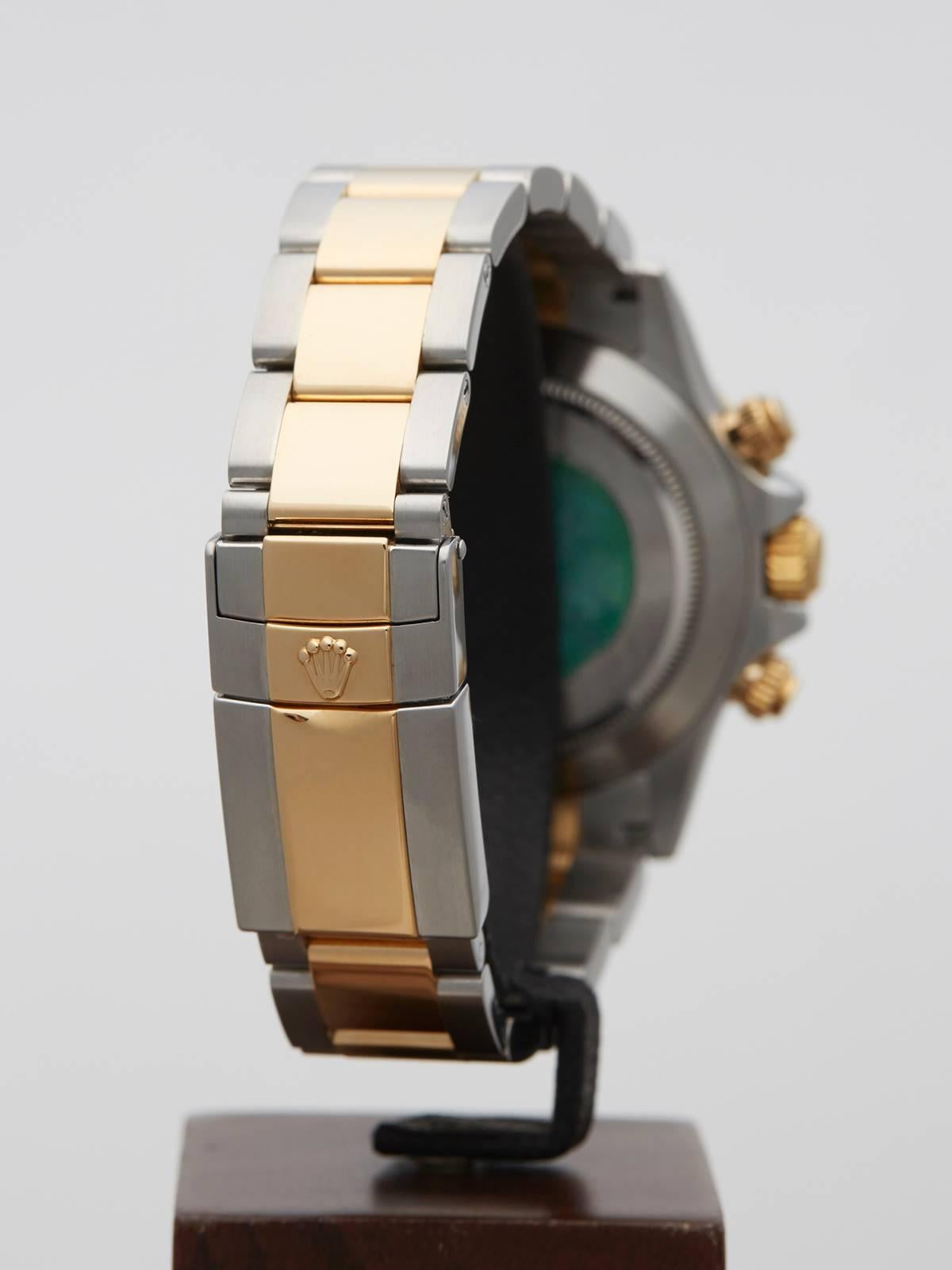 Rolex Daytona Gold Steel cosomograph chronograph Automatic Wristwatch Ref 116523 3
