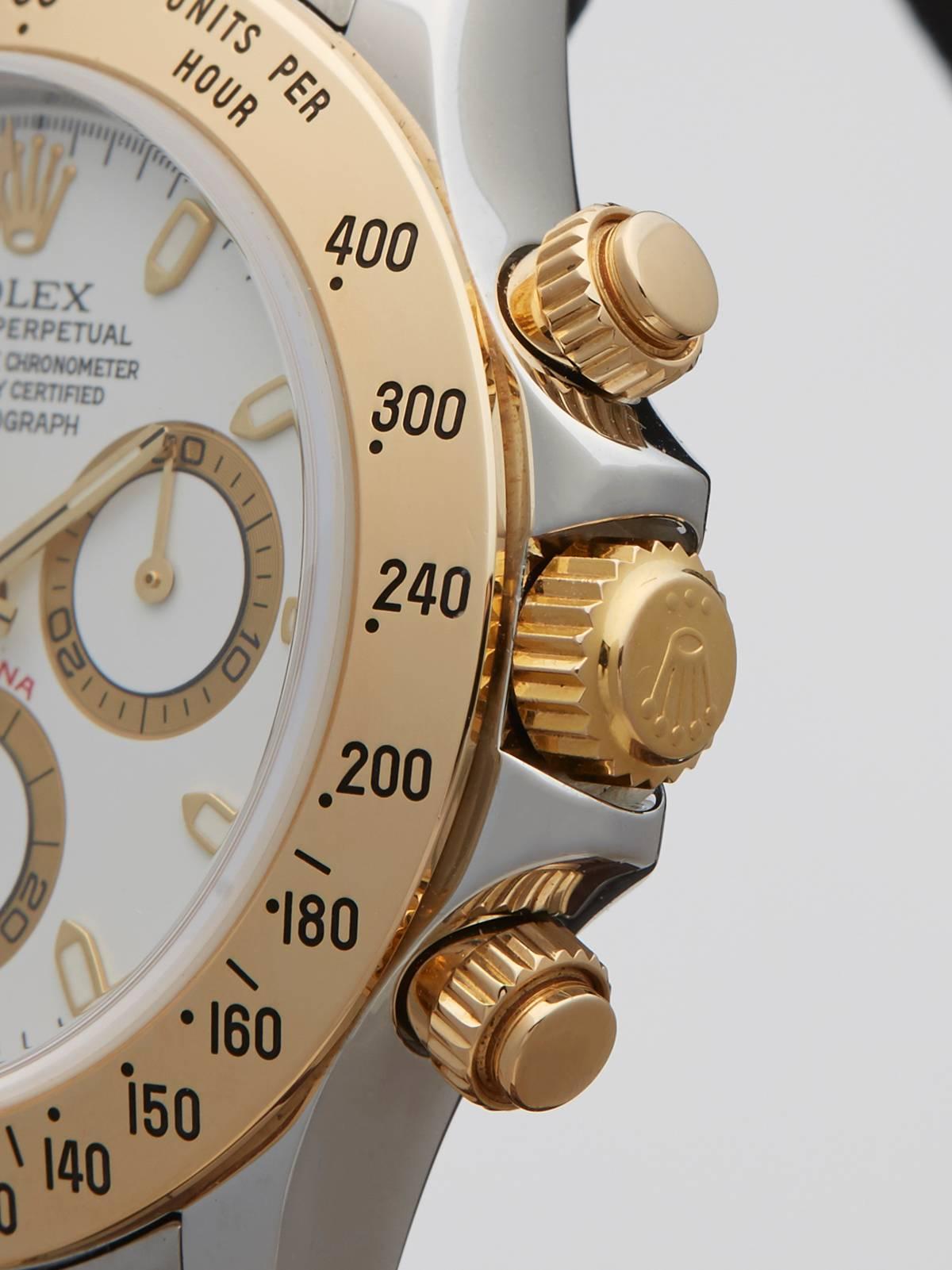 Women's or Men's Rolex Daytona Gold Steel cosomograph chronograph Automatic Wristwatch Ref 116523