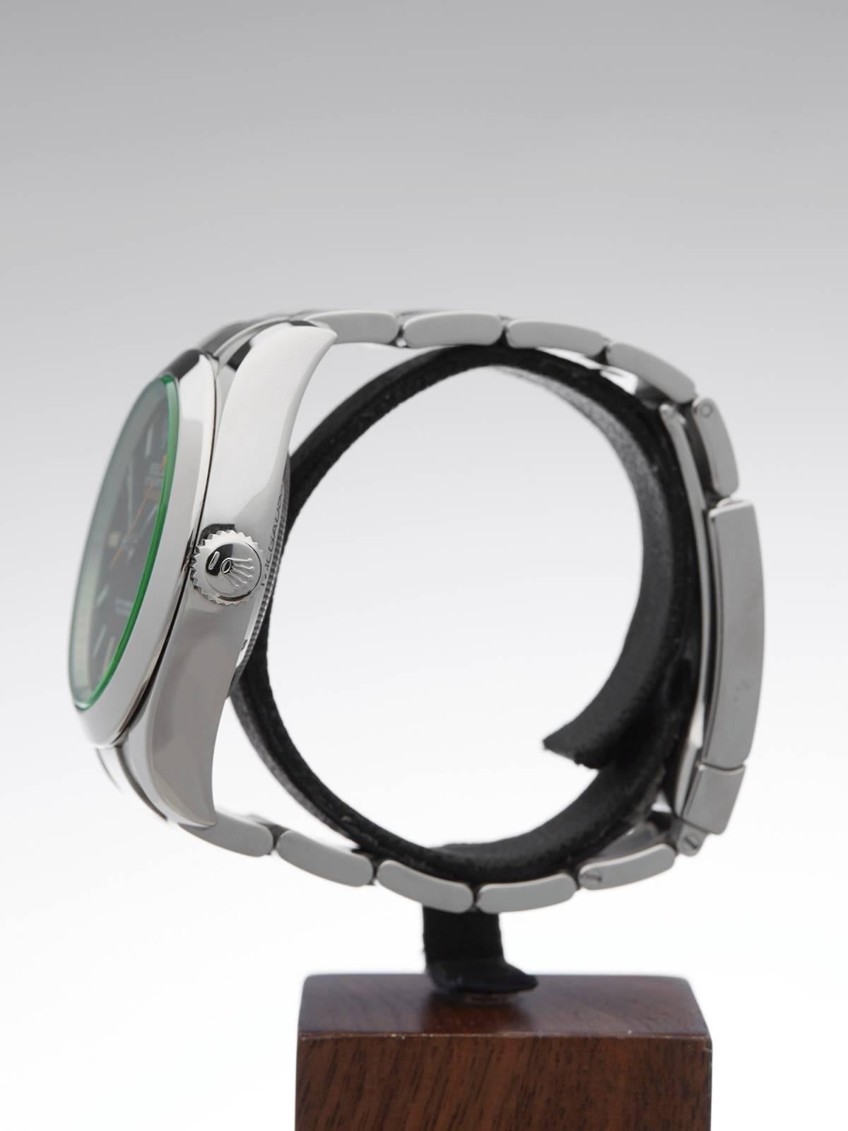 Rolex Milgauss Green Glass Automatic Wristwatch 1