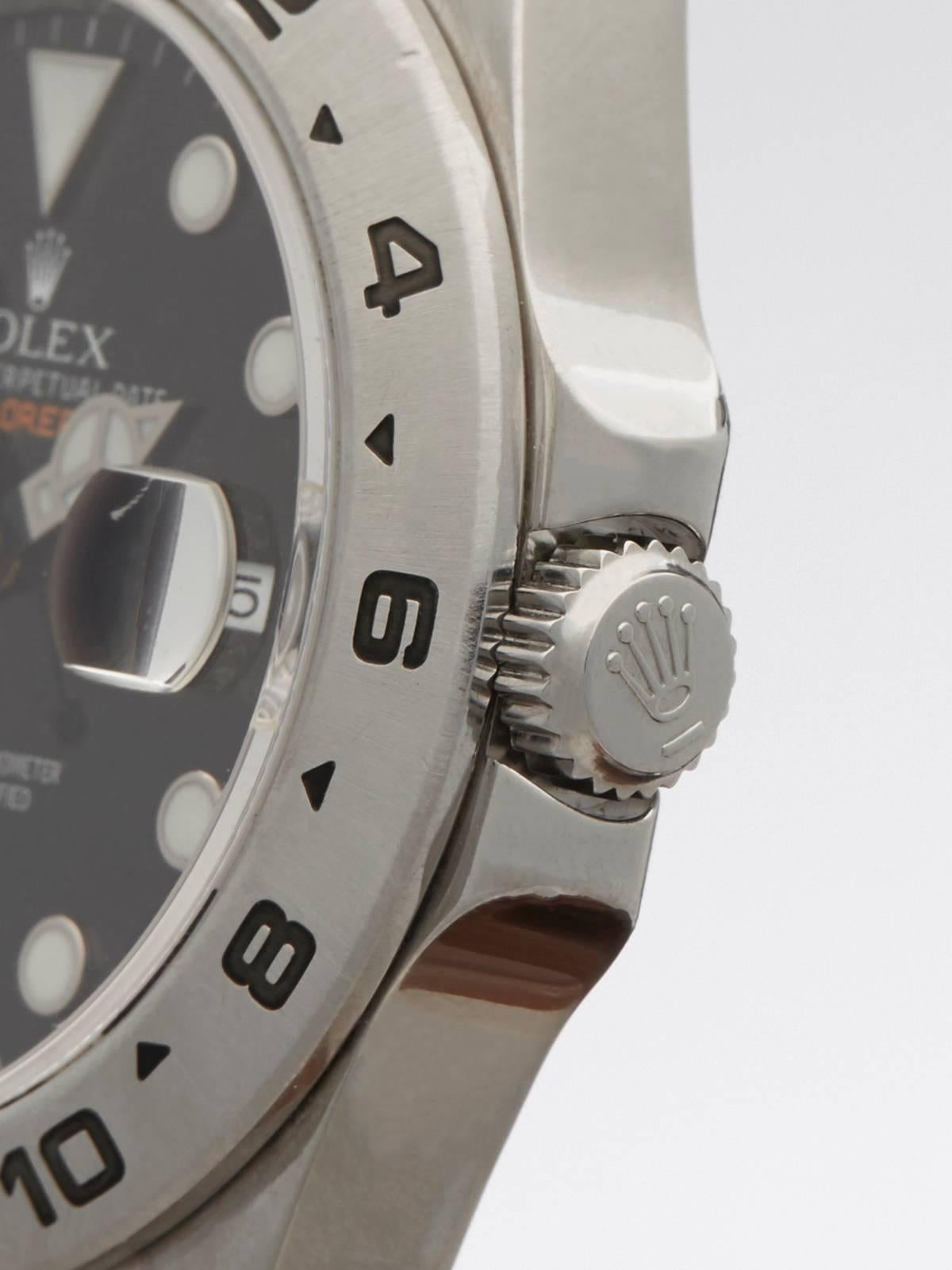 Men's Rolex Stainless Steel Explorer II Orange Automatic Wristwatch