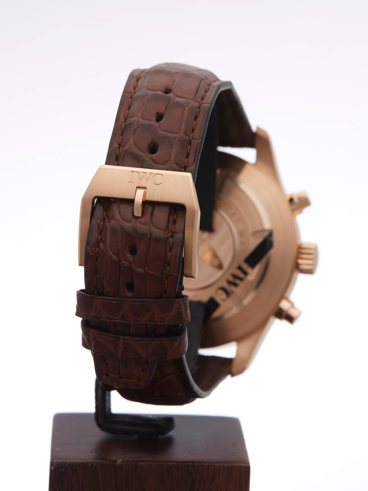 Men's IWC Rose Gold Pilot's Chronograph Spitfire Automatic Wristwatch