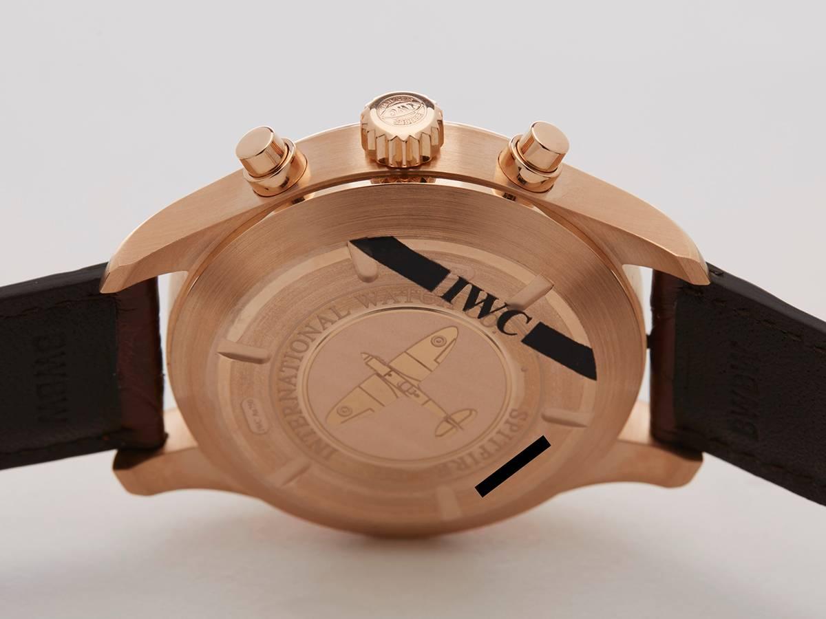 IWC Rose Gold Pilot's Chronograph Spitfire Automatic Wristwatch 1