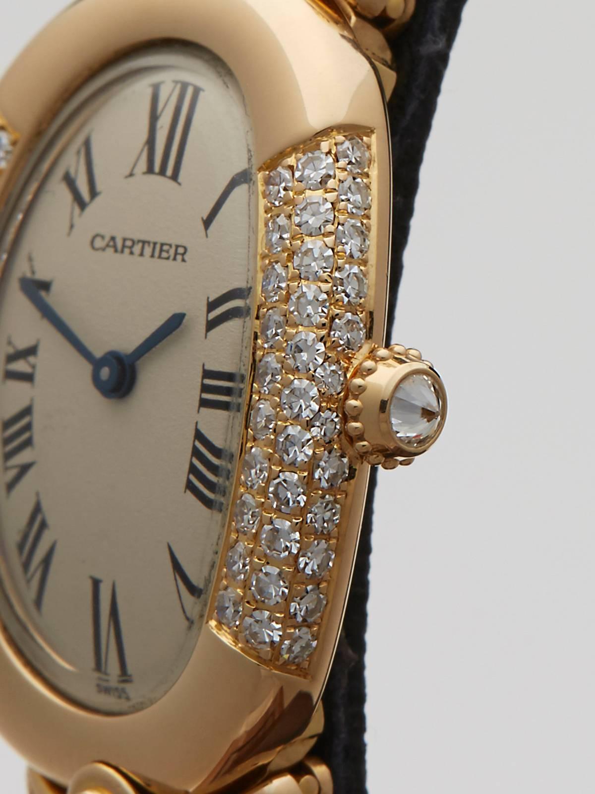 Cartier Baignoire original diamonds ladies 935 watch In New Condition In Bishop's Stortford, Hertfordshire