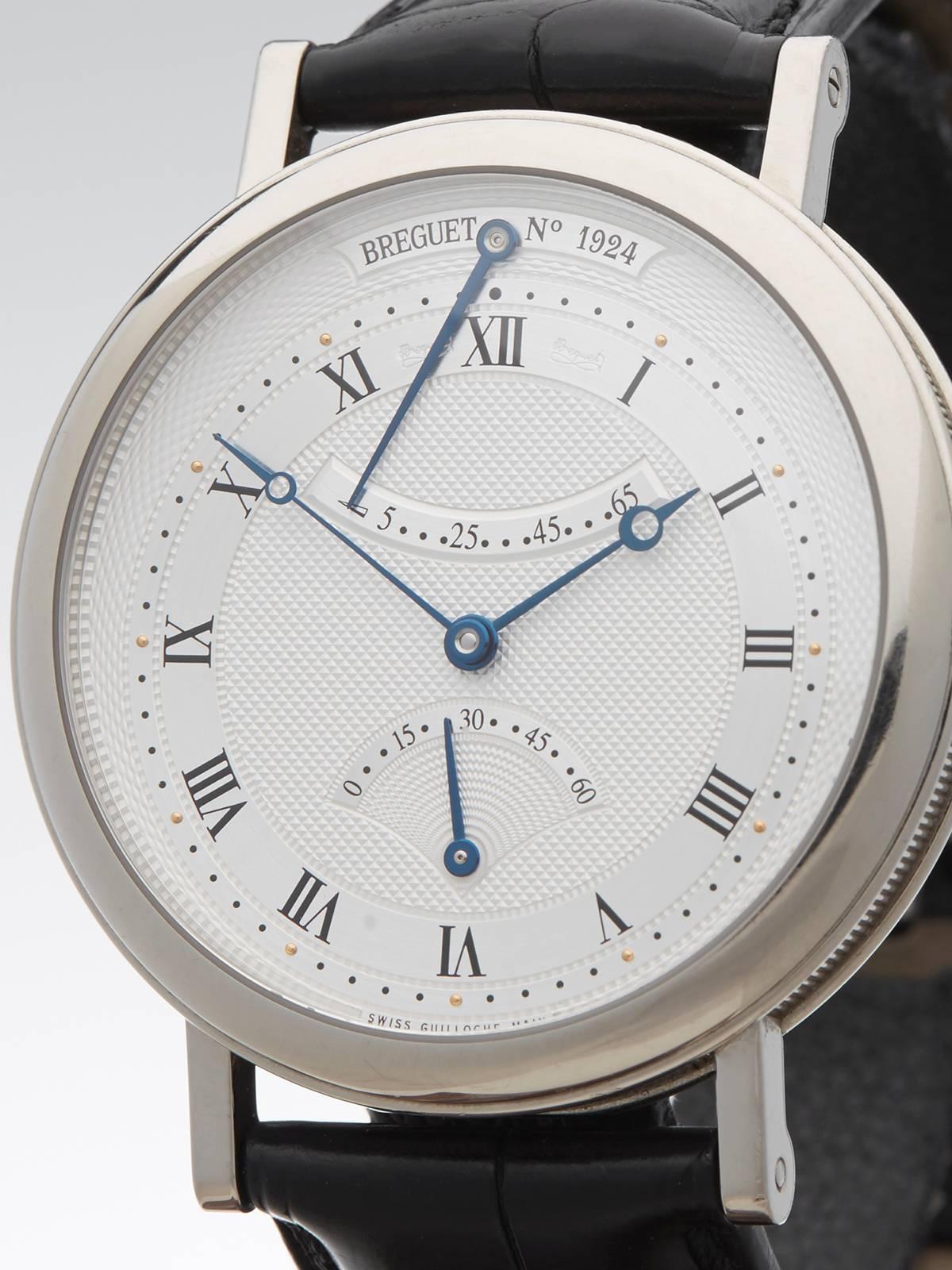 Women's or Men's Breguet White Gold Classique retrograde seconds Automatic Wristwatch