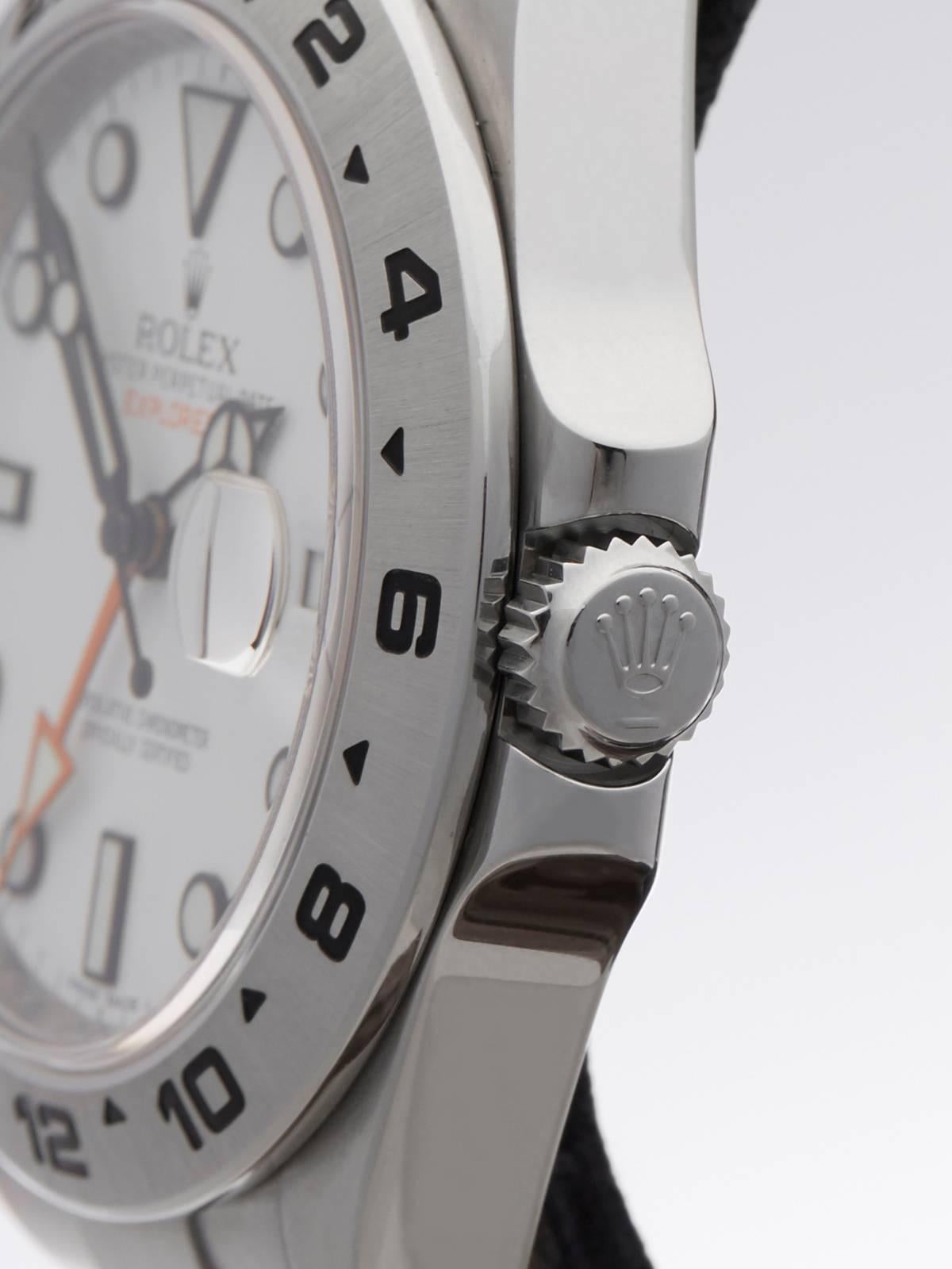 Men's Rolex Stainless Steel Explorer II Orange Hand XL Automatic Wrist Watch 