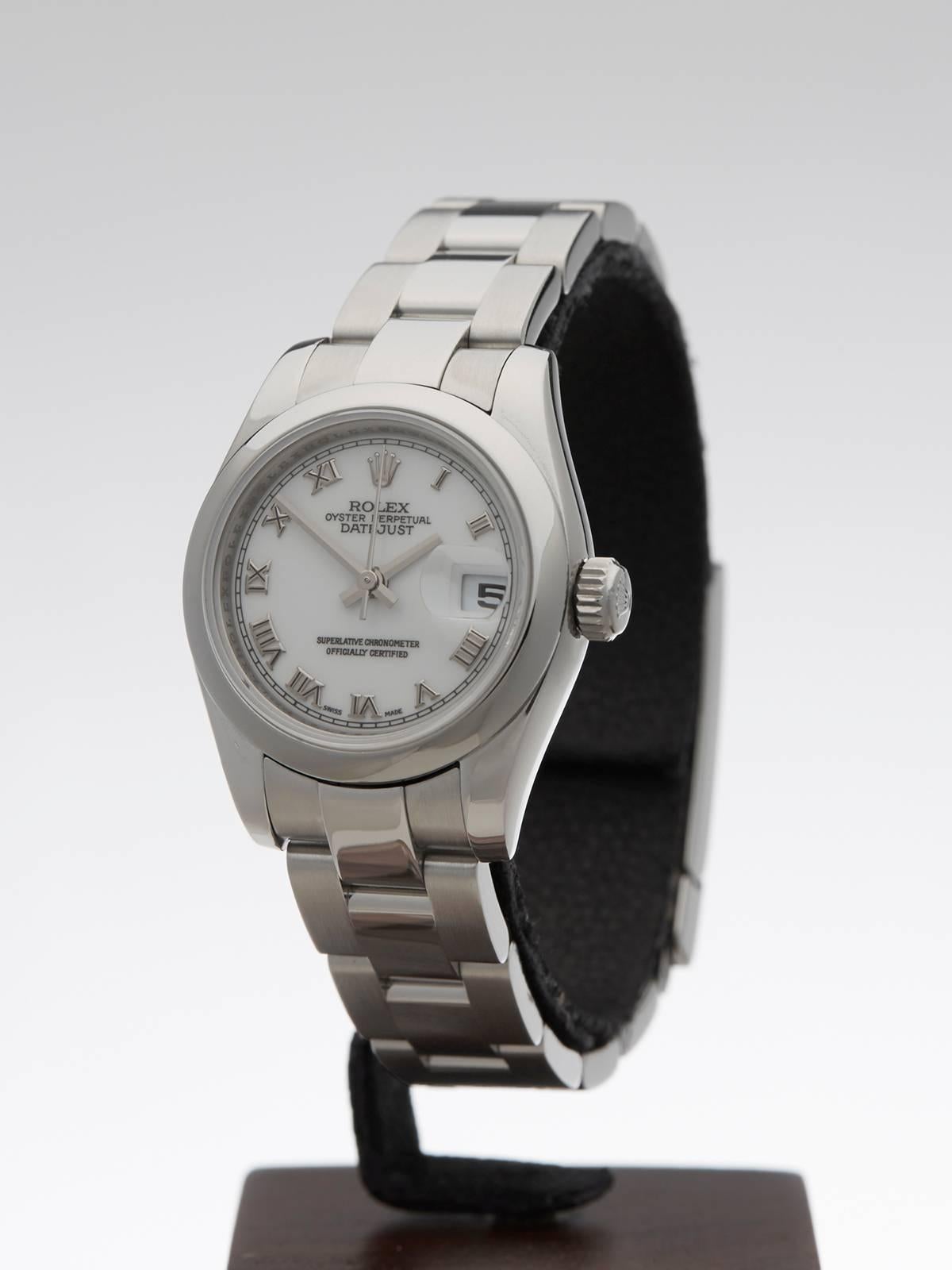 
REF	W3222
MODEL NUMBER	179160
SERIAL NUMBER	Z12****
CONDITION	9 - Excellent condition
GENDER	Ladies
AGE	2006
CASE DIAMETER	26 mm
CASE SIZE	26mm
BOX & PAPERS	Box, manuals & guarantee
MOVEMENT	Automatic
CASE	Stainless Steel
DIAL	White