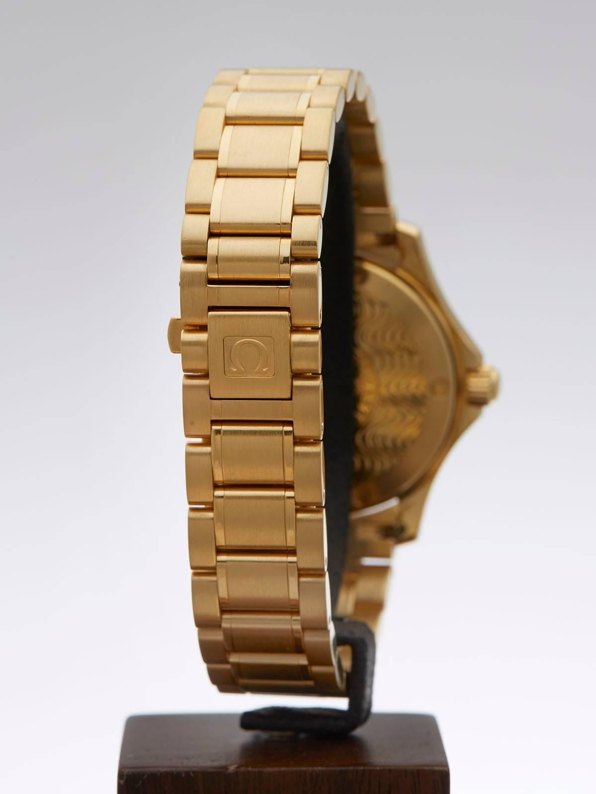 Omega Yellow Gold Seamaster Chronometer Automatic Wristwatch 3