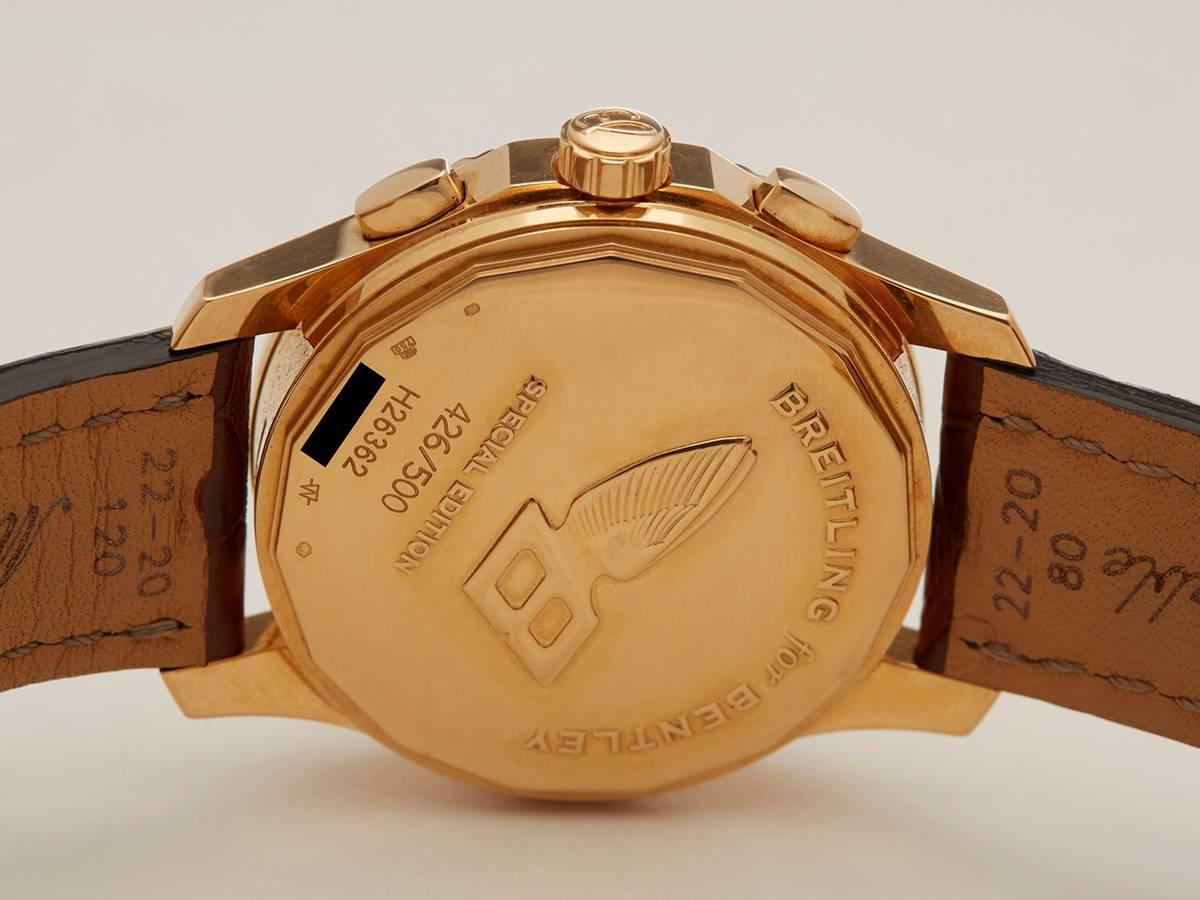 Breitling Rose Gold Bentley Mark VI  Flying B Automatic Wristwatch Ref H26362 1