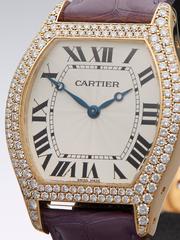 Cartier Yellow Gold original diamonds Tortue Mechanical Wind Wristwatch